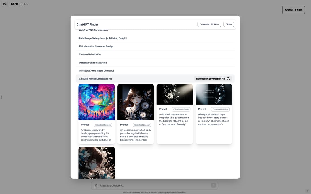 ChatGPT Finder - Download creations whatever you want